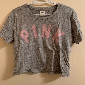 Pink cropped loose tee